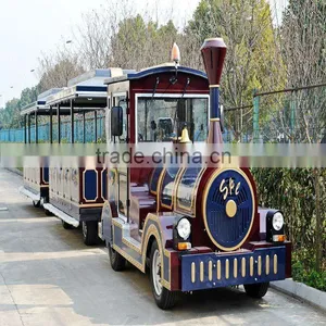 Kids Riding Trackless Tourist Road Trains for Amusement Park Sightseeing thumbnail-1