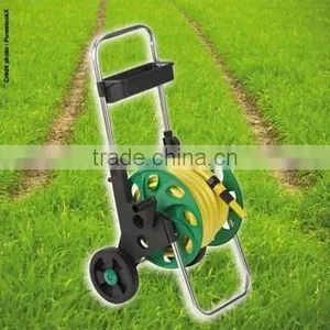 1/2" 60M Garden Hose Reel Cart With Aluminum Tube and Accessory Basket thumbnail-1