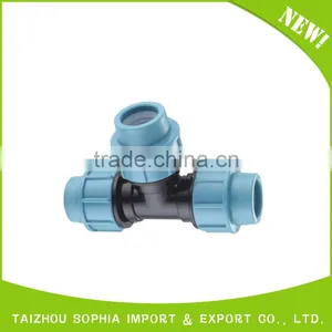 pe pp Compression Fittings/italian Type Euqal Tee Straight 90 Deg Tee for Water Supply Pipe Fittings thumbnail-1