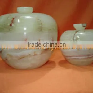 PAKISTAN FACTORY MADE ONYX CANDY JARS POTS HANDICRAFTS thumbnail-6