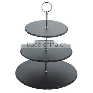 Natural Slate 3-layer Cake Stand,centrepiece Food Holder thumbnail-1