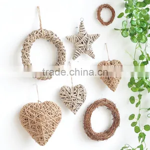 European Garden Creative Personality Wicker Bar Pendant Home Furnishing Retro Wall Mural Wall Decorations thumbnail-1