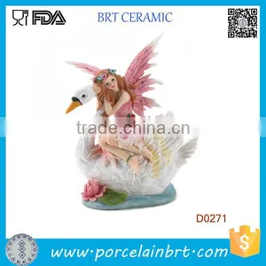 Beautiful Angel Sit on Swan Back Porcelain Coin Bank thumbnail-1