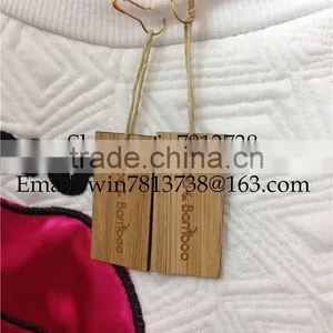 Wood Engraved Business Card With Rope Wooden Garment Hang Tags For Jeans Wooden ID Card Singapore Garment Tag thumbnail-2