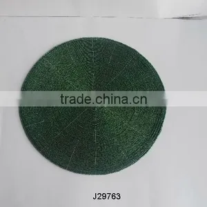Dark Green Glass Bead Place Mats and Coasters With Different Colours and Patterns thumbnail-1