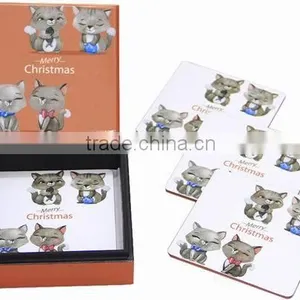 Lacquer Wooden Coasters/ Lacquered Coaster Set for Chrismast 2017 thumbnail-1