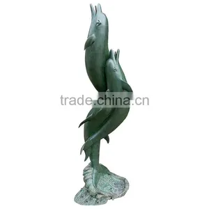 Bronze Sculpture Garden Fountain Outdoor Dolphin Water Fountain thumbnail-1
