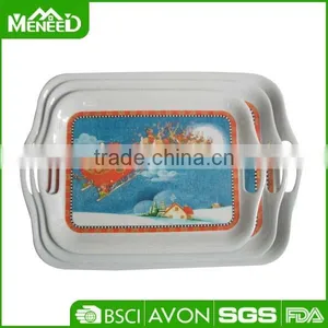 Bob- Sleigh & Deer Printing 3pcs Christmas Customize Skidproof Plastic Bar Tray thumbnail-1