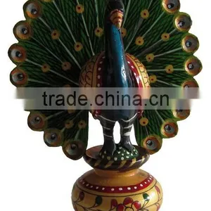 Wooden Hand Carved Peacock House Decoration thumbnail-1