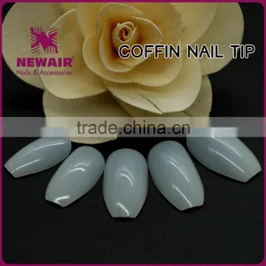 NEWAIR 500PC Professional Plactic Coffin Shape Salon Decorative Nail Tips With 10 Size thumbnail-1