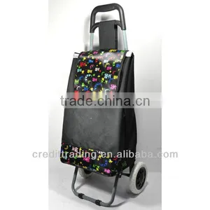 Black Fashion Shopping Trolley Bag With Strong Shelf thumbnail-1