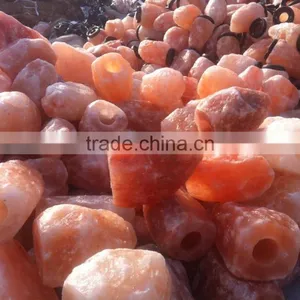 Glowing Himalayan Crystal Rock Salt Lamp With Cord and Bulb thumbnail-2