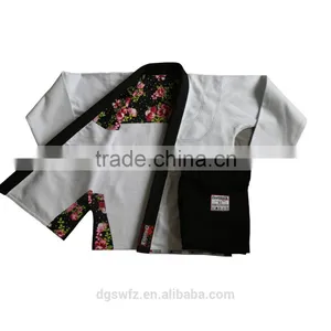 Custom Embroidery Patches Bjj gi 100% Cotton Pearl Weave Fabric With Embroidery and Woven Patches Jiu Jitsu Kimono Custom Gi's thumbnail-2