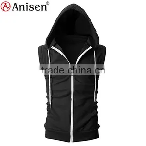 Oem Wholesale Fashion Design Men Hooded Vest thumbnail-1