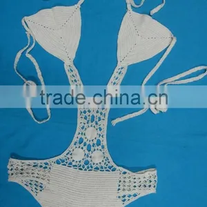 Machine Crochet 100% Cotton Summer Bikini Set thumbnail-1