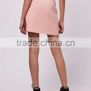 Wholesale OEM Servicees Zip Up A Line Skirts Women 2016 Crepe Patch Pocket Skirts 2016 thumbnail-5