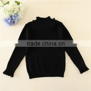 DDP151012 Fall Clothes Cute Black and Pink Kids Pullover Sweater for Girls From Factory thumbnail-3