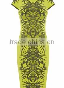 2014 Sexy Jungle Print Stretch Knit Lady's Dress thumbnail-1