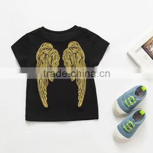 Shij 2017 Father and Son Tee Exquisite Embroidery Angel Wings T Shirt Spandex thumbnail-2