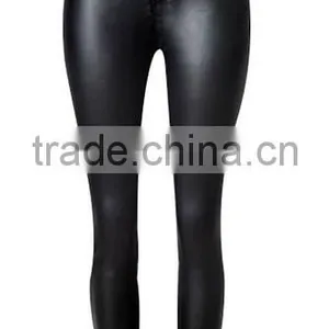 EY0206P Europea Lady High Waist pu Leather Feets Pants Women Pants pu Pants thumbnail-3