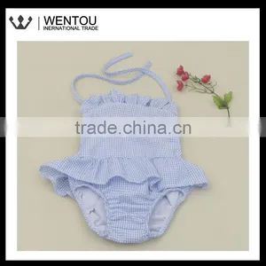 Fashionable Monogrammed Gingham Bathing Suit thumbnail-3