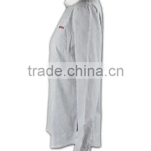 100% Cotton Design China Made Business Design White and Grey Flannel Shirt Mens thumbnail-3