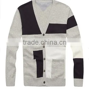 New Cool Long Sleeve Knitted V Neck Cap Sweater Men for Hot Selling thumbnail-4