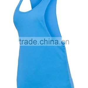 OEM Service Fashion Lady Long Loose Vest Top 100%cotton thumbnail-3