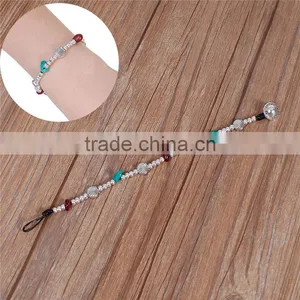 Hand Made Beaded Bracelets Antique Silver Coffee Shell Round Woman Bracelet thumbnail-3