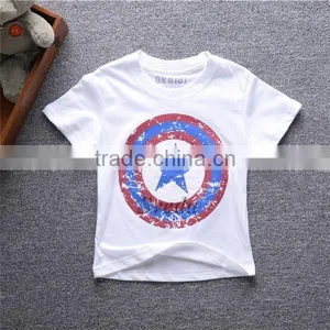 (Hot) Cheapest T-shirt for Boys, Cotton T-shirt Wholesale, Captain America T-Shirt for Children thumbnail-1