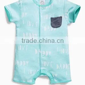 2016 Summer 6 Colors Short Sleeve Printed Cotton Baby Romper thumbnail-4