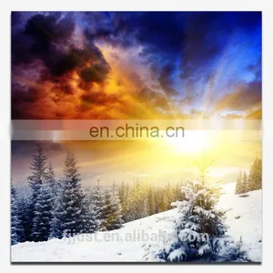 Flashing Sunrise Canvas Landscapes Oil Painting 50*50 thumbnail-1