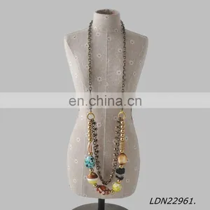 Latest Irregularity Or Multi Color Bead 3 Roll Chain Hematite Necklace Jewelry thumbnail-4