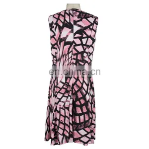 Abstract Print Milky FDY Fabric Old Women Dress Women Wear thumbnail-2