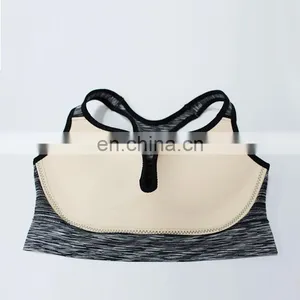Chaozhou Fashion Racerback Bra Seamless Camisole Sexy Marled Stripe Low Cut Nude Yoga Wear Sports Bra thumbnail-5