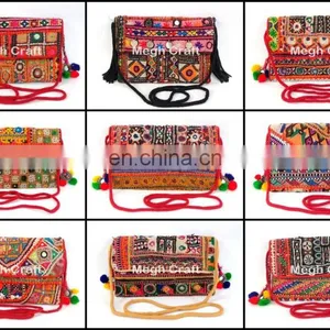 Designer Rajasthani Traditional Ethnic Clutch - Vintage Banjara Gujarati Clutch Bags-Indian Ladies Clutch Hand Bags thumbnail-2