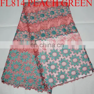 Free Shipping African Beautiful Flower Cord Lace Fabric Guipure Lace Fabric thumbnail-3