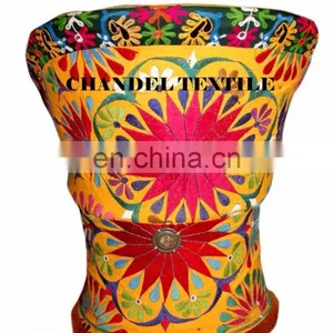 Indian HANDMADE Hand-embroidered Vintage Sari Chairs Bamboo Chair Beautiful Antique Sari Patch-work Patio Vintage Banjara Chair thumbnail-3