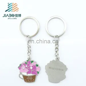 Jiabo Custom Potted Plant Beautiful Flower Metal Keychain thumbnail-4