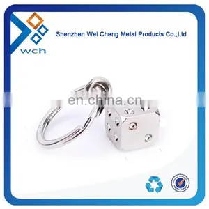 Custom Logo Metal Key Chain Pendant With Rhinestone thumbnail-1