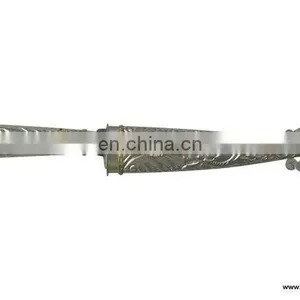 SILVER CHISELED KNIFE 'DAGGER OF 14CM OF BLADE' TOTAL LENGTH 25CM thumbnail-1