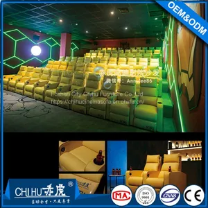 High End Public Cinema Vip Sofa,leather Power Recliner Theatre Sofa thumbnail-2