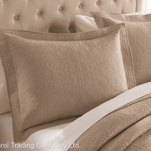 Khaki Cotton Bedspread 3pcs Set thumbnail-3