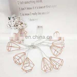 Battery Operated Diamond Shape Fancy Metal String Light For Home Holiday Decoration thumbnail-6