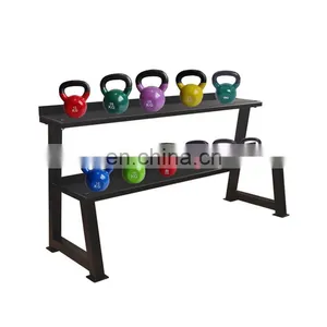 2021 Vivanstar ST1823 Adjustable Two-layers Weight Plates Storage Rack Gym Equipment Kettlebell Rack thumbnail-1