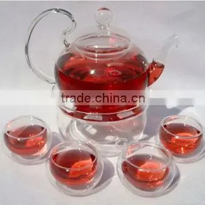 600ml Glass Teapot + 4 Glass Cup + Warmer thumbnail-1