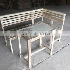 LOWEST PRICE - Corner Wooden Set - Acacia Outdoor Furniture - Small Dinning Set thumbnail-1