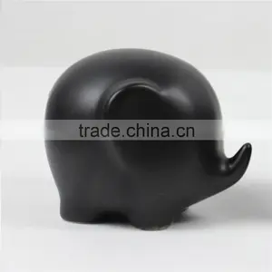 Ceramic Black Elephant,Cute Ceramic Elephant,Small Elephant for Home Decoration thumbnail-2