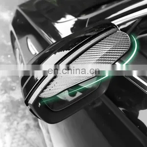 Car Accessories Side Rear Mirror Visor Rain Snow Guard Carbon Fiber Black Eyebrow thumbnail-2