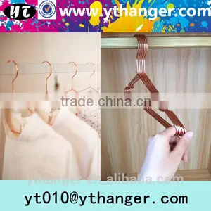YY0437 High Quality Red Copper Metal Shirt Hanger no Rusty Metal Wire Clothes Hangers thumbnail-1